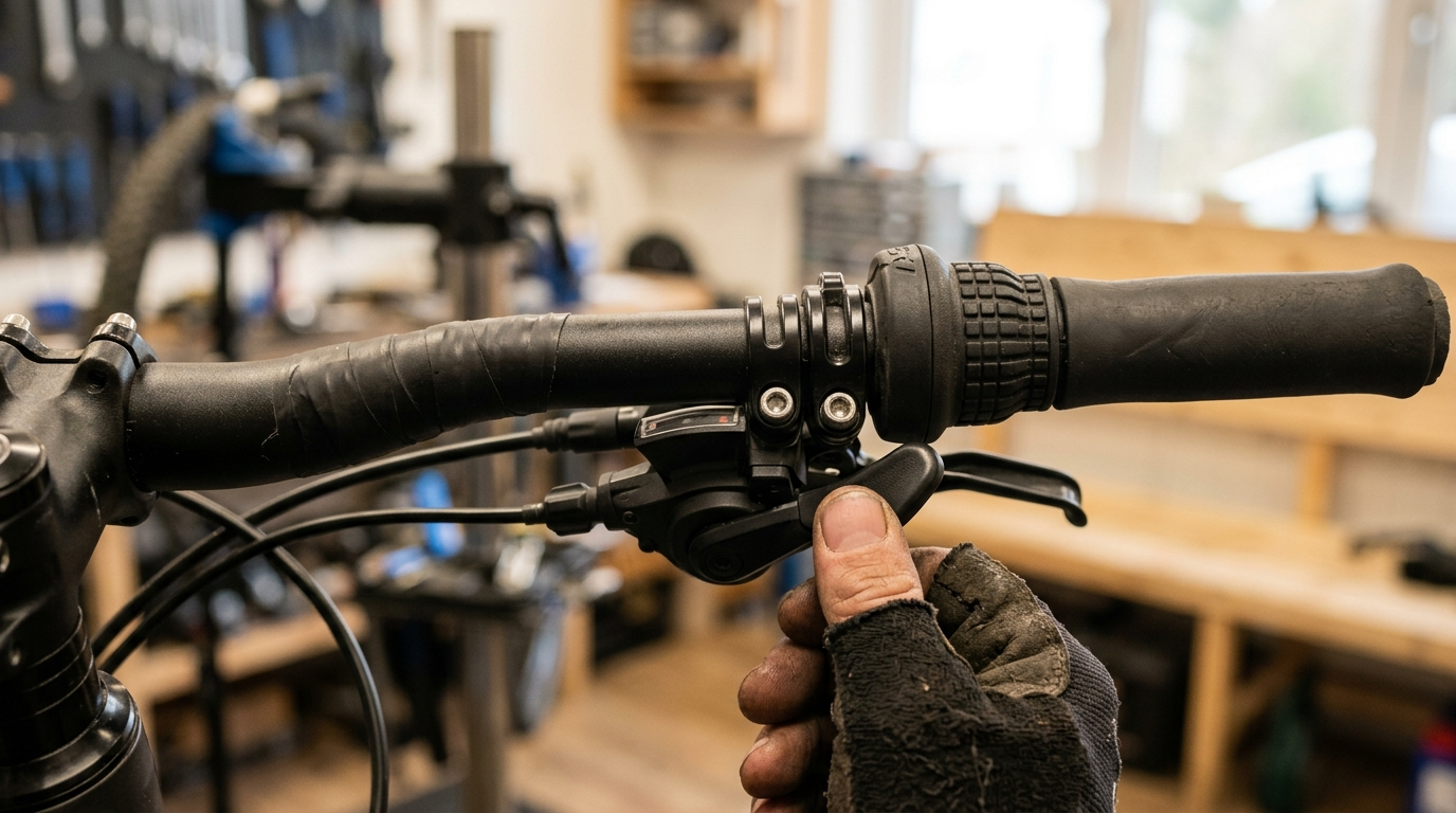 Trigger-Schalthebel und Drehgriff am Lenker im Vergleich - Schalthebel Fahrrad