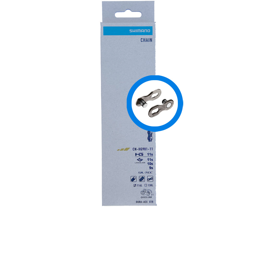 Shimano XTR Dura-Ace CN-HG901-11 11-fach Kette silber mit Quick-Link