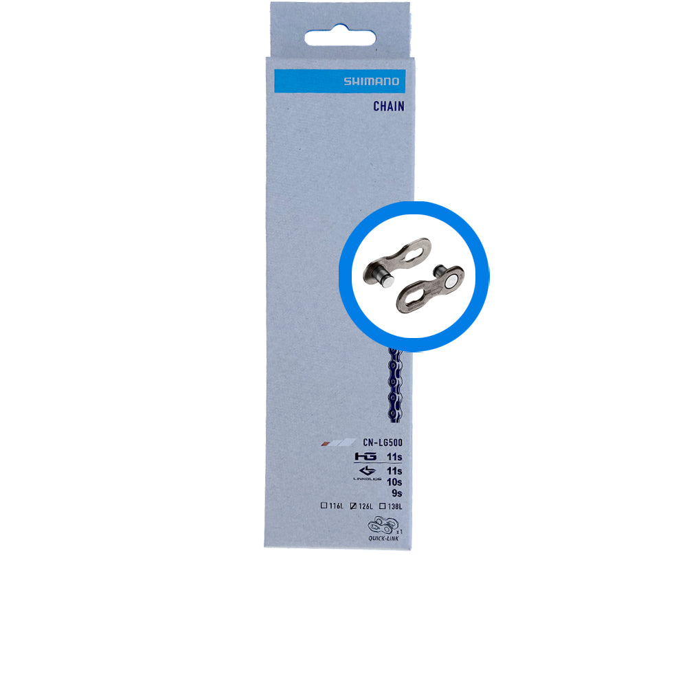 Shimano CN-LG500 Linkglide Kette für CUES 9/10/11-fach, 126 Glieder mit Quick-Link