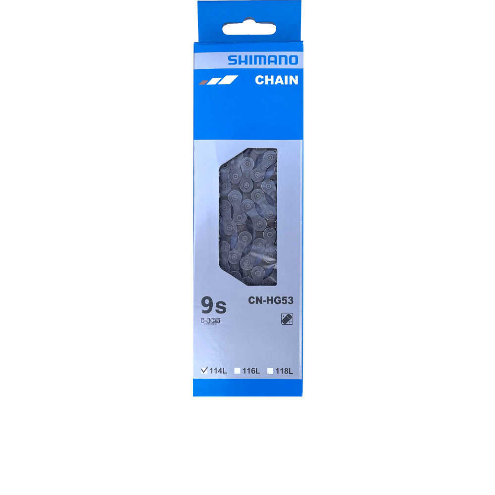 Shimano CN-HG53 Fahrradkette 9-fach für Trekking mit 116 Gliedern und Super Narrow HG