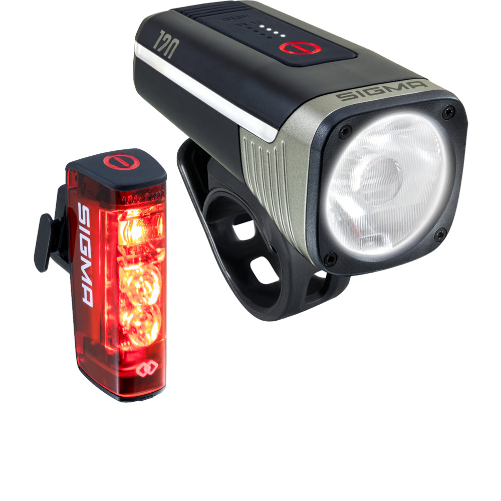 Sigma Aura 120 Link Beleuchtungsset mit Frontlicht und Hiro 50 Link Rücklicht