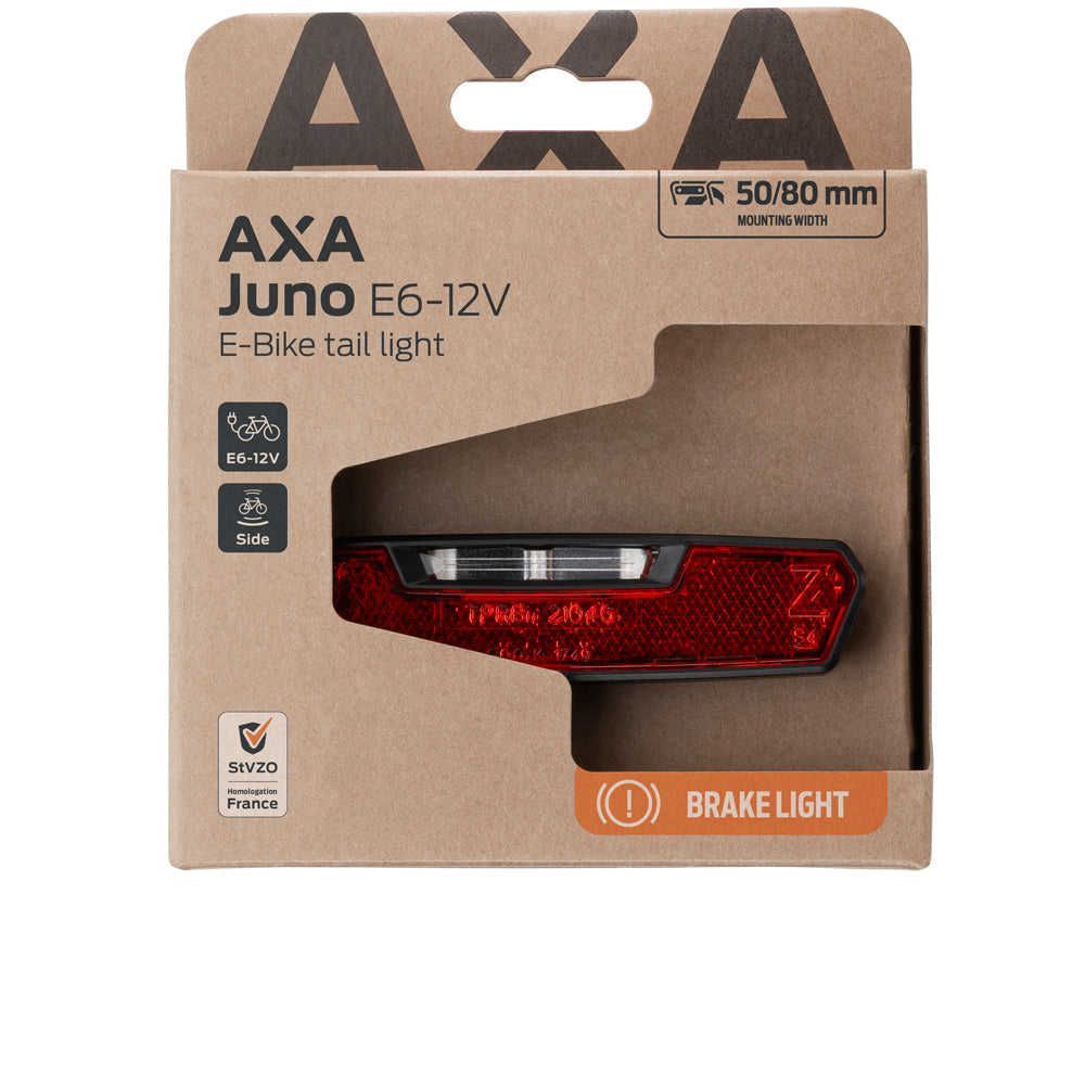 AXA Juno E-Bike Rücklicht mit Bremslicht für Gepäckträger 50 und 80 mm