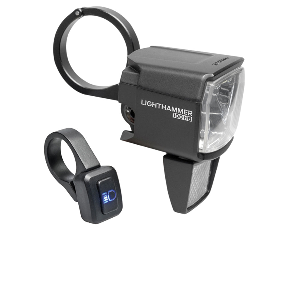Trelock LS 890-HB Lighthammer High Beam E-Bike-Scheinwerfer schwarz mit Lenkerhalter und Handlebar-Control