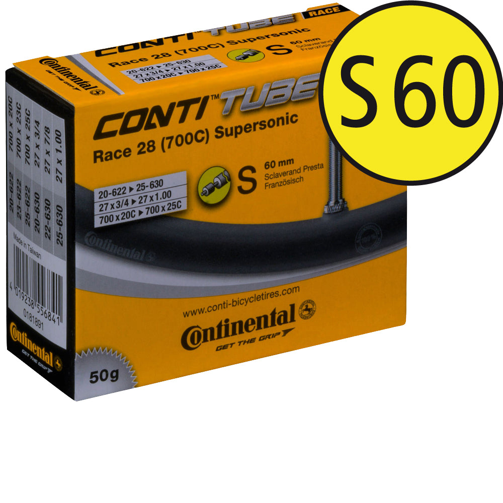 Continental Race 28 Supersonic Leichtschlauch mit Sclaverand-Ventil 60 mm