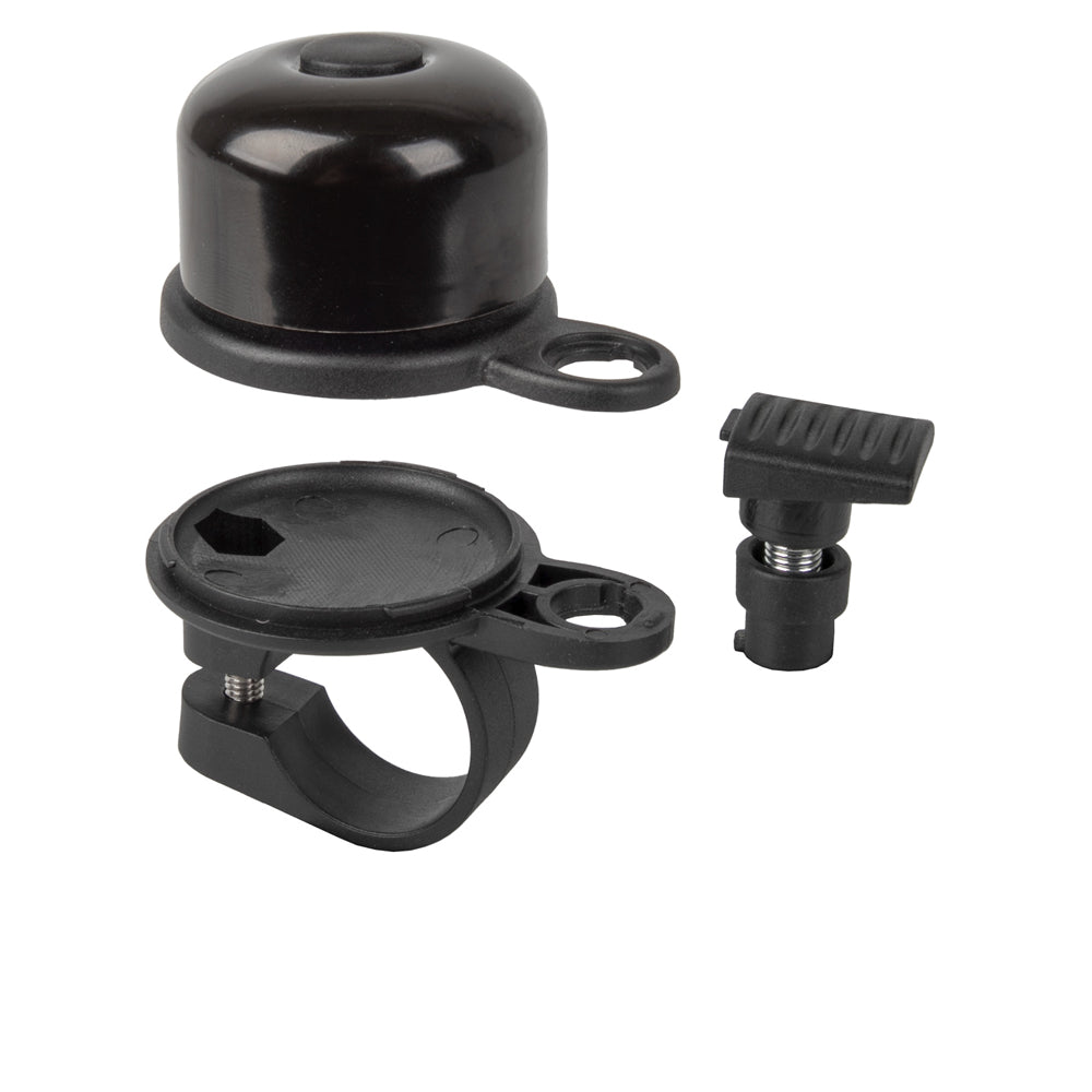 M-Wave AirBell Fahrradklingel mit AirTag-Halter, schwarz