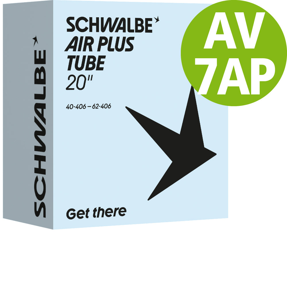 Schwalbe Air Plus Schlauch 20 Zoll, Nr. 7-AP, 40 bis 62 mm, AV 40 mm
