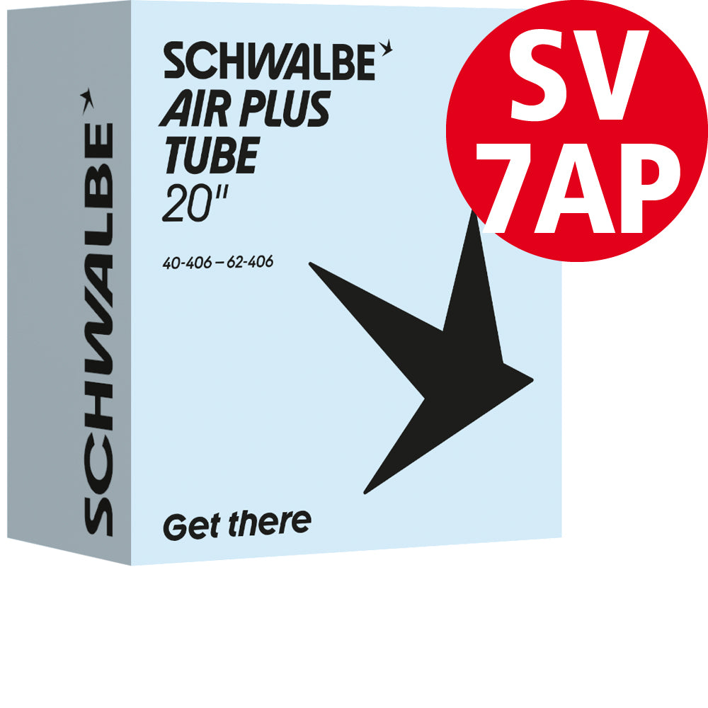 Schwalbe Air Plus Schlauch 20 Zoll, Nr. 7-AP, 40 bis 62 mm, SV 40 mm