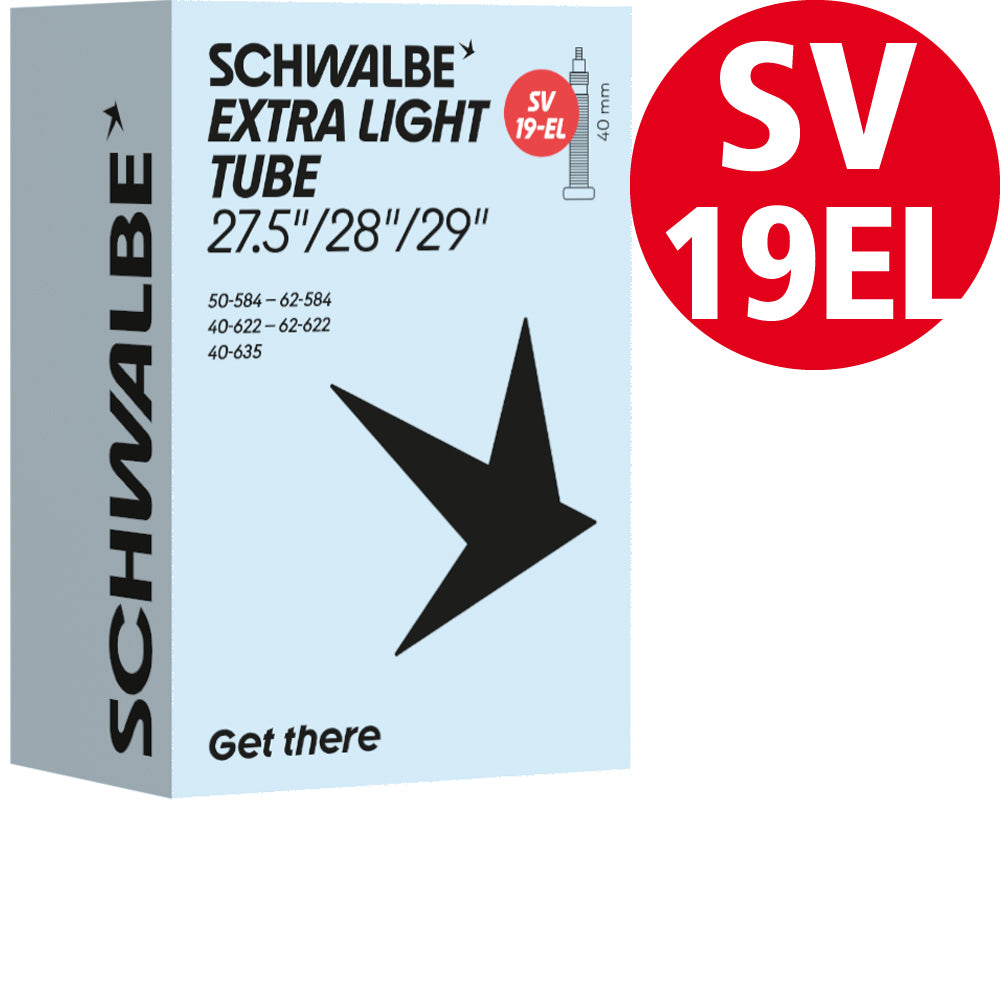 Schwalbe Extralight Schlauch 27,5 bis 29 Zoll, Nr. 19-EL, 40 bis 62 mm, SV 40 mm