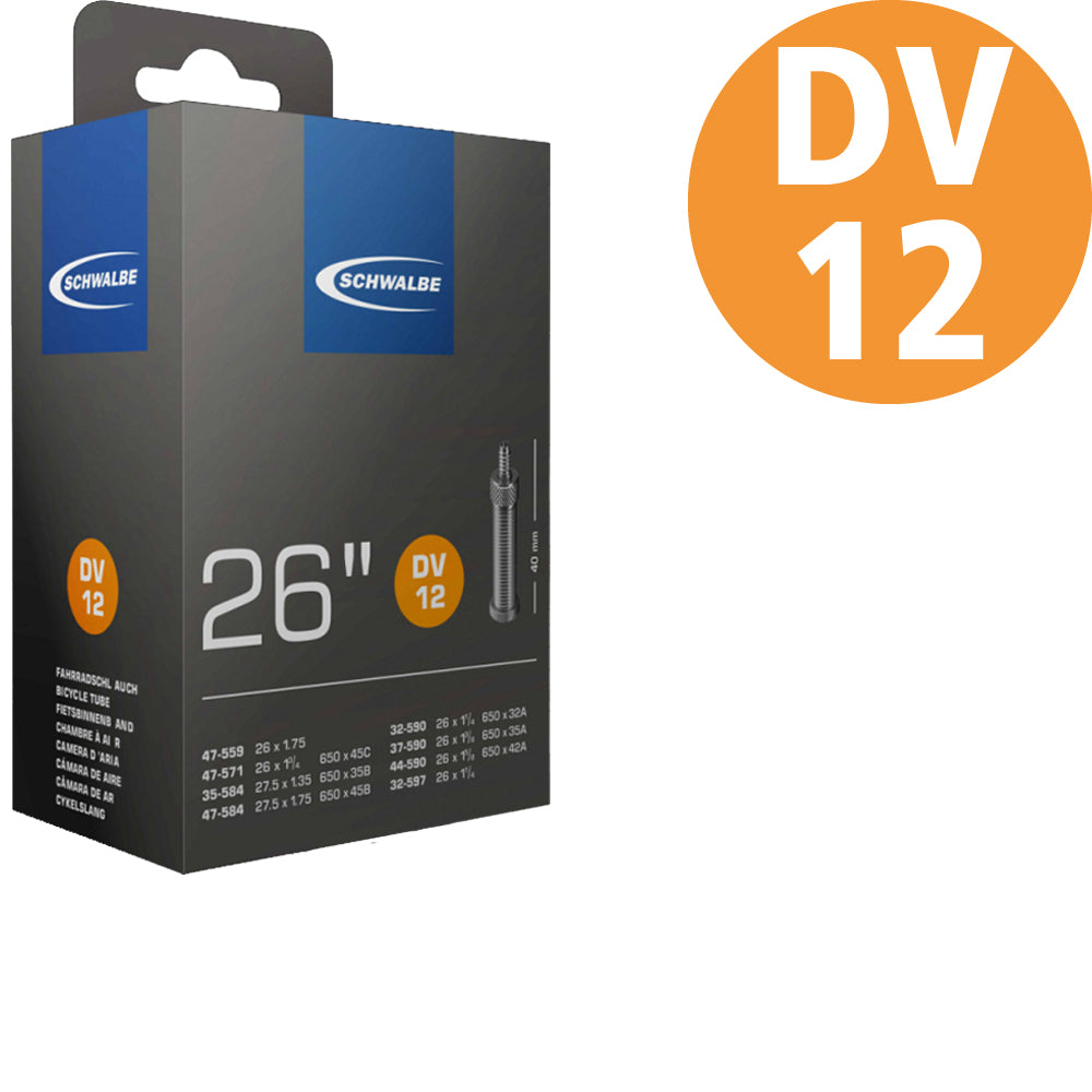 Schwalbe Schlauch 26 Zoll und 650B, Nr. 12, 30 bis 47 mm, DV 40 mm