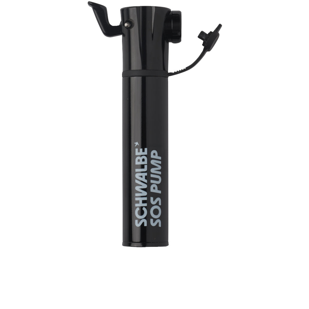 Schwalbe SOS Pump Minipumpe mit Rahmenhalter für AV, SV, DV und Clik Valve