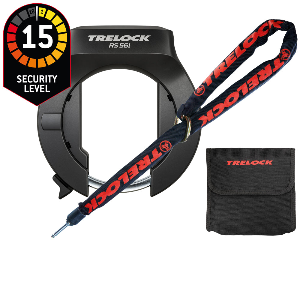 Trelock RS 561 AZ Rahmenschloss mit ZR 355 Einsteckkette und Satteltasche