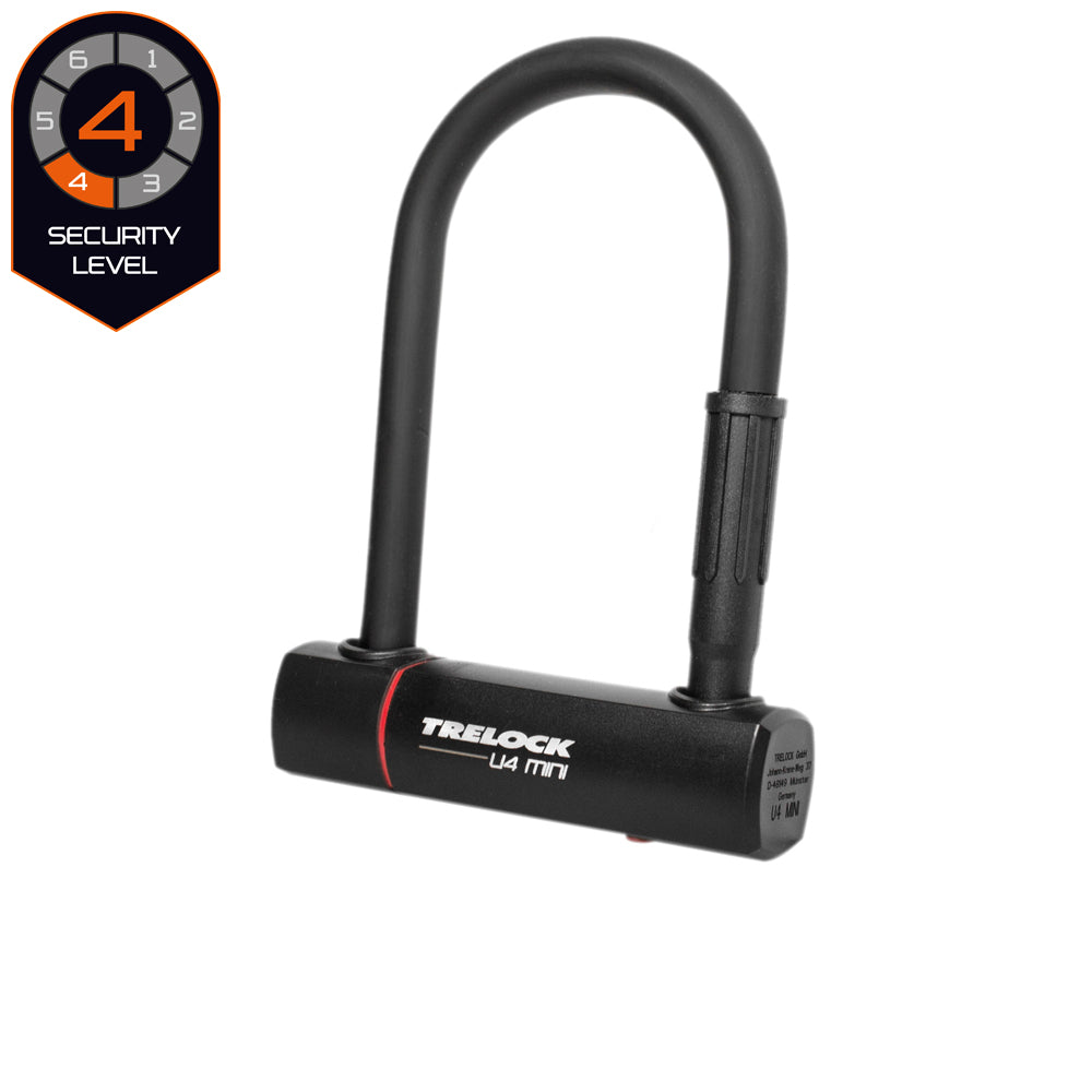 Trelock U4 Mini Bügelschloss 15 cm mit Halter
