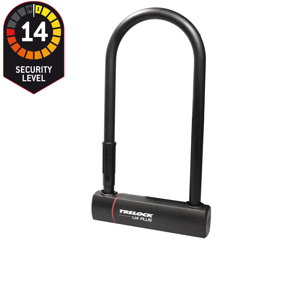Trelock U4 Plus Bügelschloss 23 cm mit Schließautomatik und Halter