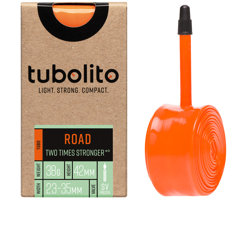 tubolito Tubo Road TPU-Schlauch 28 Zoll, Sclaverand 42 mm, orangefarbenes Ventil