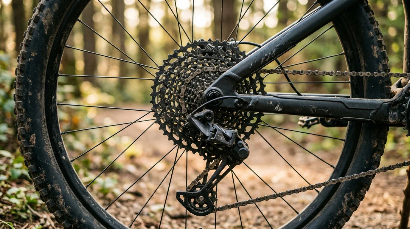 MTB-Kassette und Schaltwerk am Trail-Mountainbike - beste Kassette fuers MTB