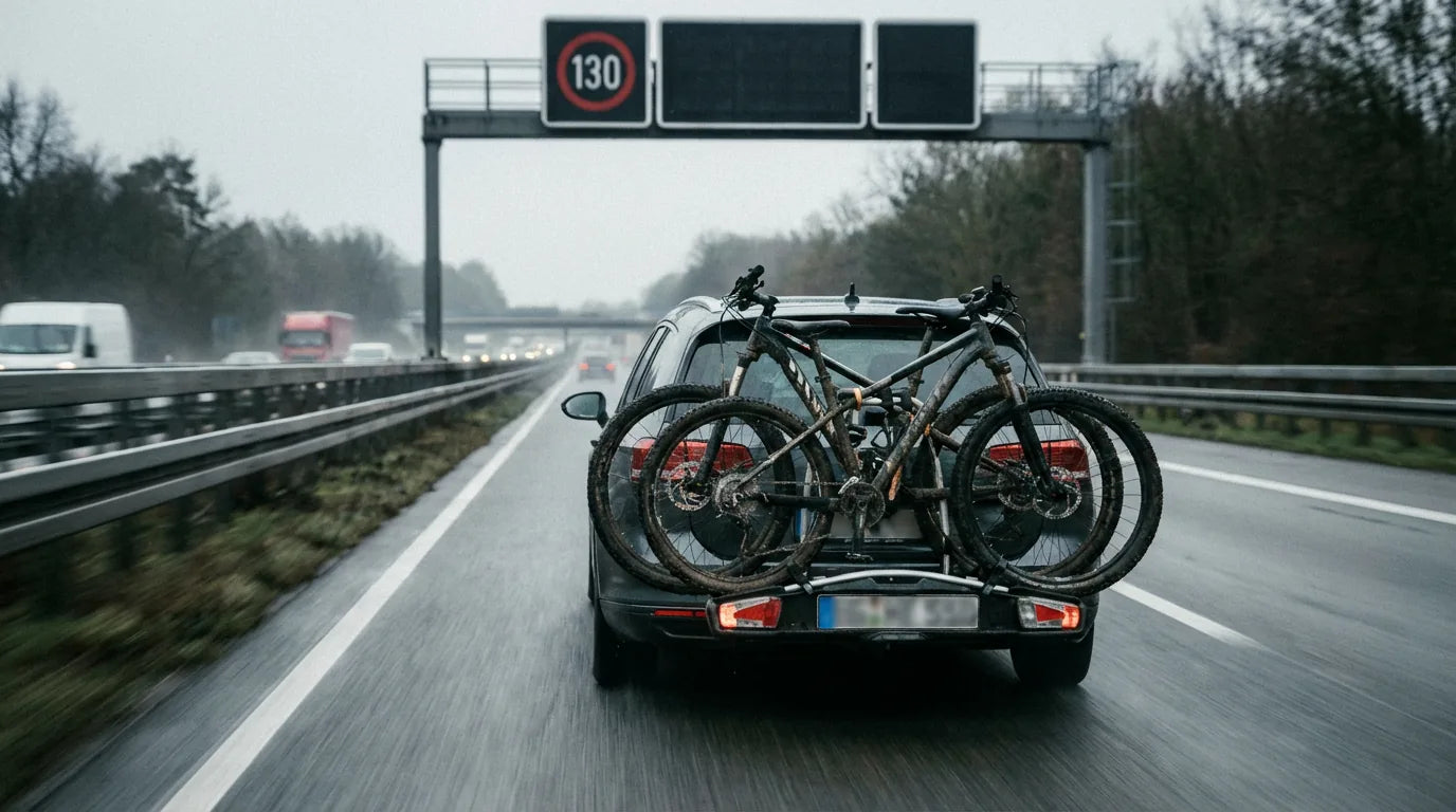 Fahrradträger auf Autobahn mit 130 km/h - Gesetz und Tipps 2026
