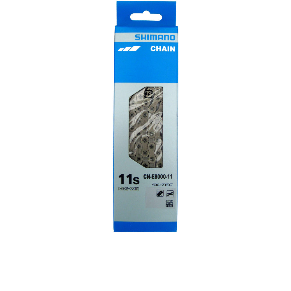 Shimano CN-E8000 11-fach E-Bike Kette silber, 138 Glieder mit Verbindungsniet