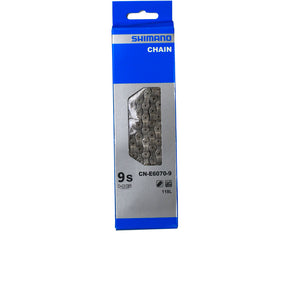 Shimano CN-E6070 9-fach E-Bike Kette silber, 118 Glieder mit Verbindungsniet