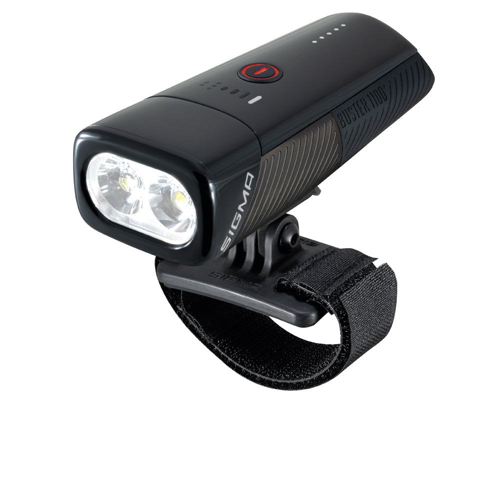 Sigma Buster 1100 HL flache LED-Helmlampe schwarz mit 3D-Schraubhalterung