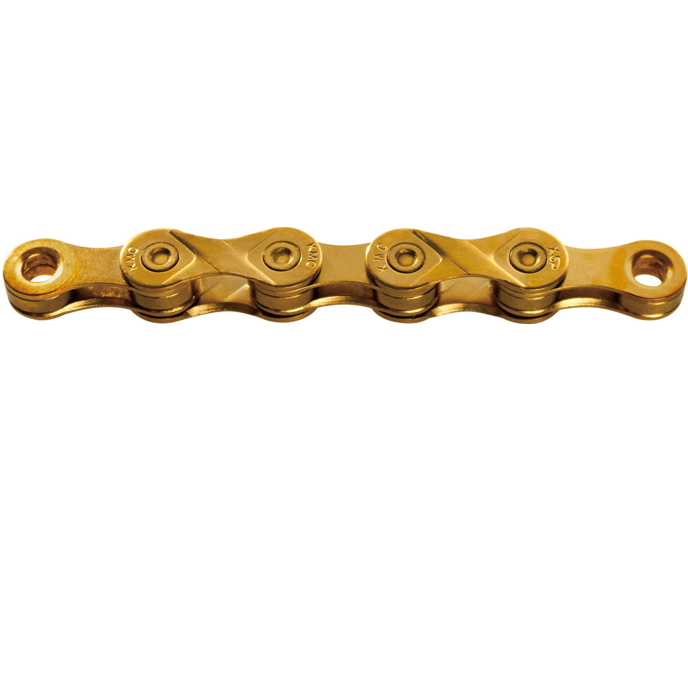 KMC X9 Ti-N 9-fach Fahrradkette in Gold mit Titan-Nitrid-Beschichtung, 114 Glieder