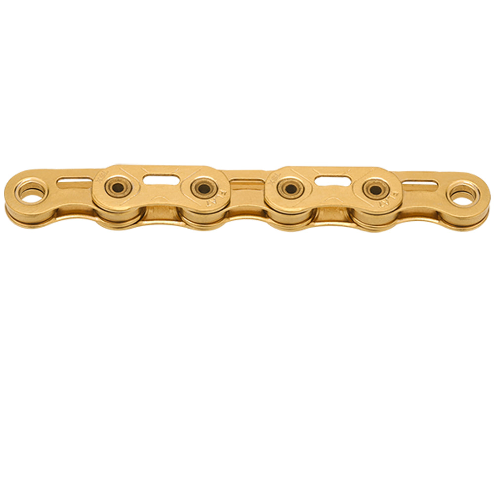 KMC X-Flat SL WAXED Flat-Top Fahrradkette gold Ti-N, gewachst, 126 Glieder