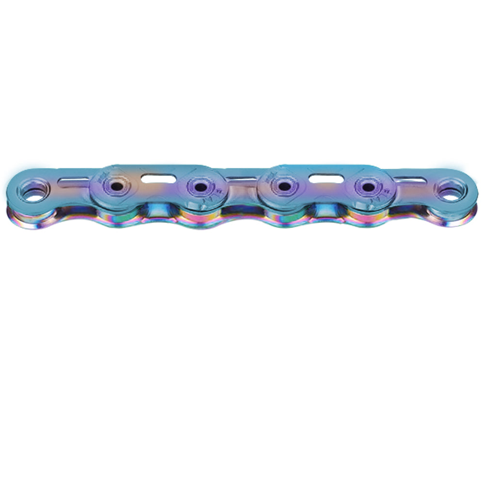 KMC X-Flat SL WAXED Flat-Top Fahrradkette Aurora Blue, gewachst, 126 Glieder
