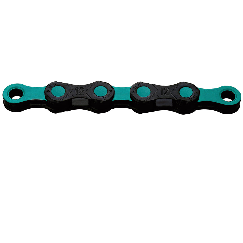 KMC DLC 12 WAXED 12-fach E-Bike Kette schwarz-celeste mit DLC Beschichtung, gewachst