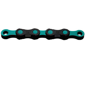 KMC DLC 12 WAXED 12-fach E-Bike Kette schwarz-celeste mit DLC Beschichtung, gewachst