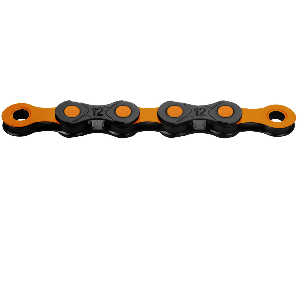 KMC DLC 12 WAXED 12-fach E-Bike Kette schwarz-orange mit DLC Beschichtung, gewachst