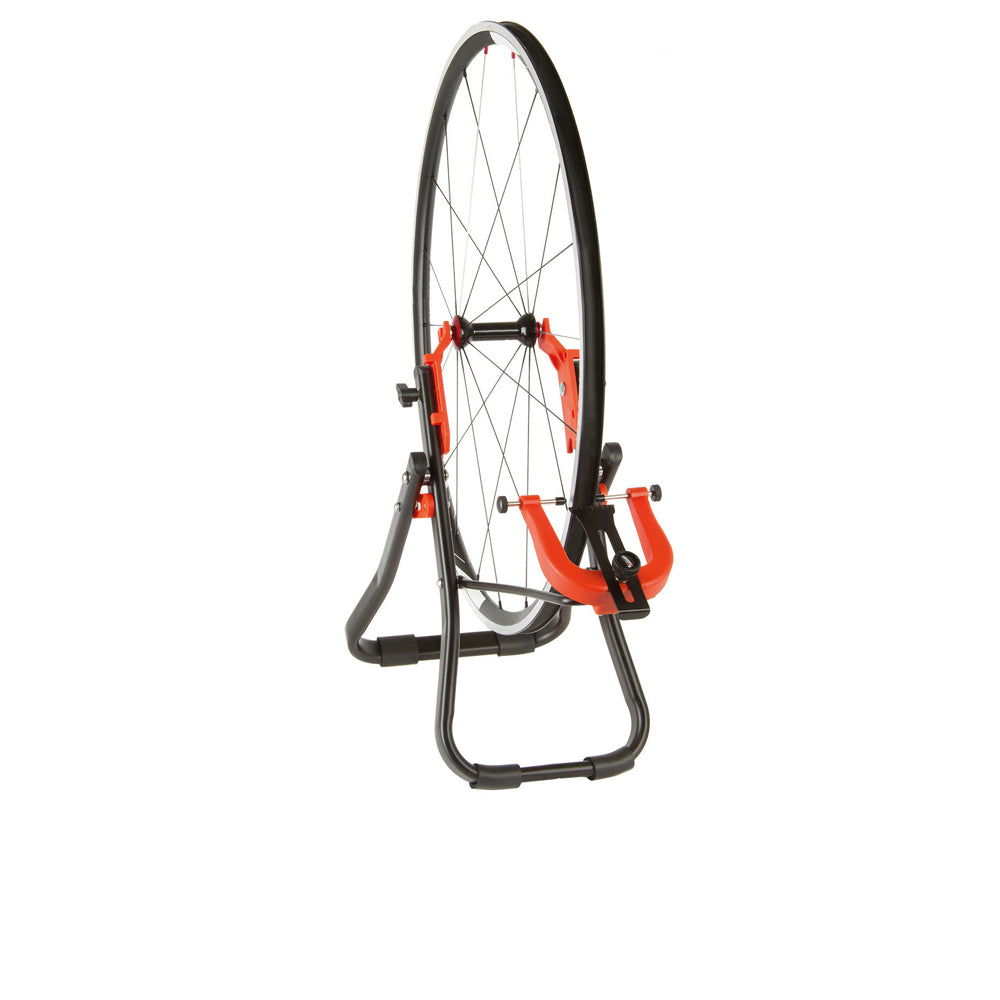 Super B TB-PF25 Zentrierständer klappbar mit eingespanntem Laufrad, Stahl und Aluminium