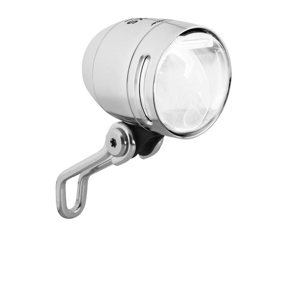 Busch & Müller Lumotec IQ-XS Dynamo-Scheinwerfer silber mit Alu-Gehäuse und Halter