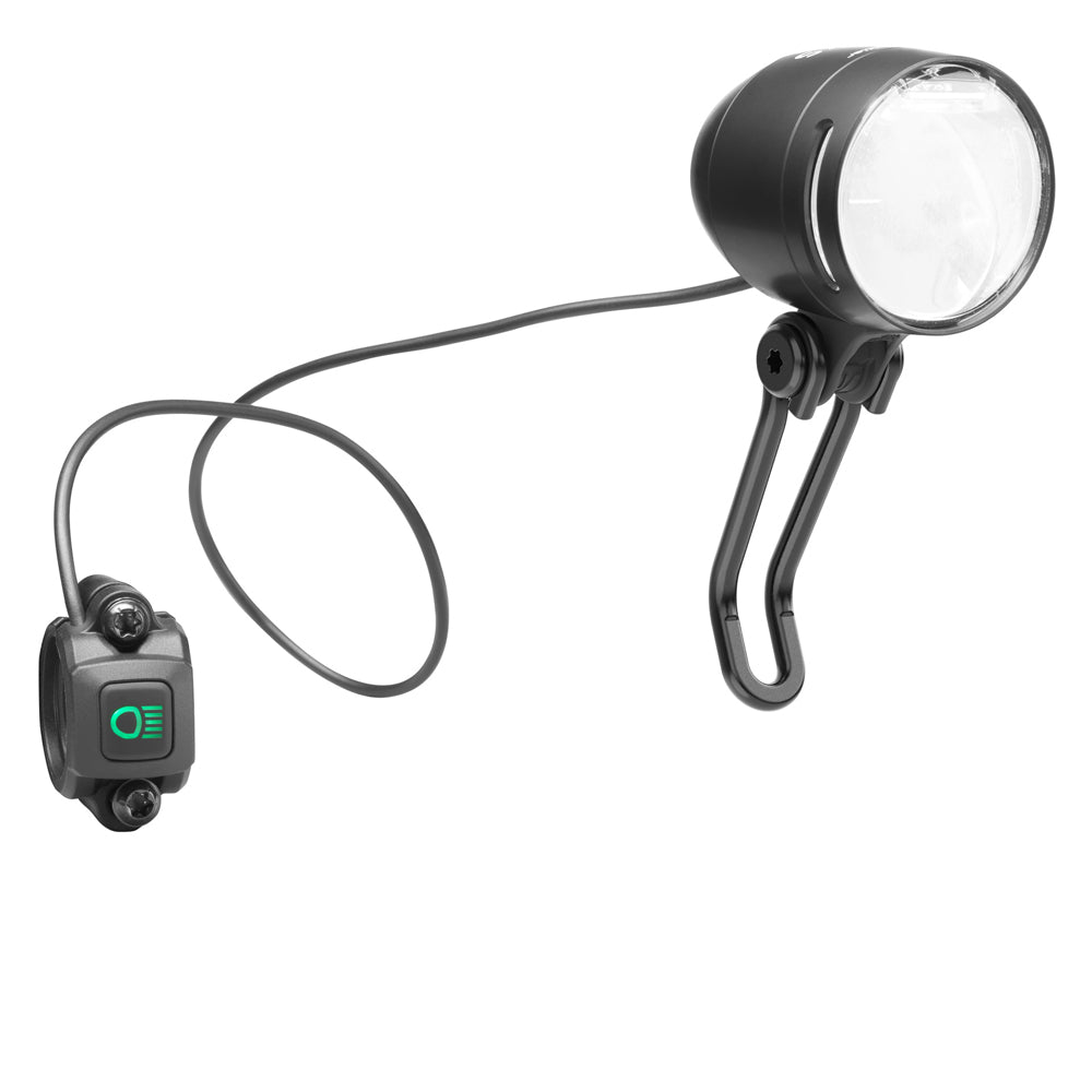 Busch & Müller Lumotec IQ-XS High Beam E-Bike-Scheinwerfer schwarz eloxiert mit Lenkertaster