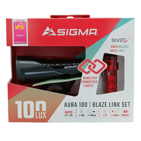 SIGMA Aura 100 Fahrradbeleuchtung + Blaze Link
