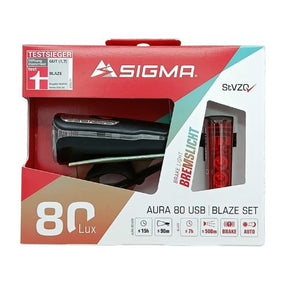 Sigma Aura 80 Set +Sigma Blaze mit Bremslichtfunktion, Beleuchtungsset