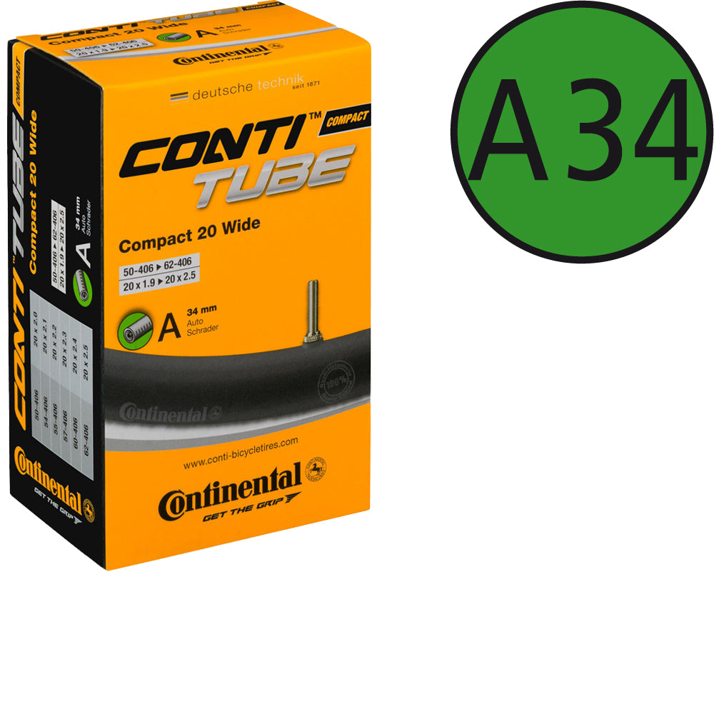 Continental Compact 20 Wide Schlauch mit Autoventil 34 mm