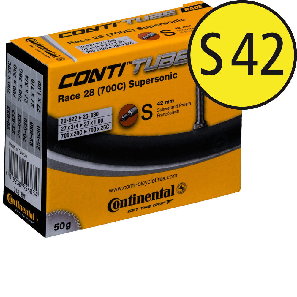 Continental Race 28 Supersonic Leichtschlauch mit Sclaverand-Ventil 42 mm