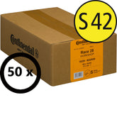 Continental Race 28 Werkstattbox mit 50 Rennradschläuchen, Sclaverand-Ventil 42 mm