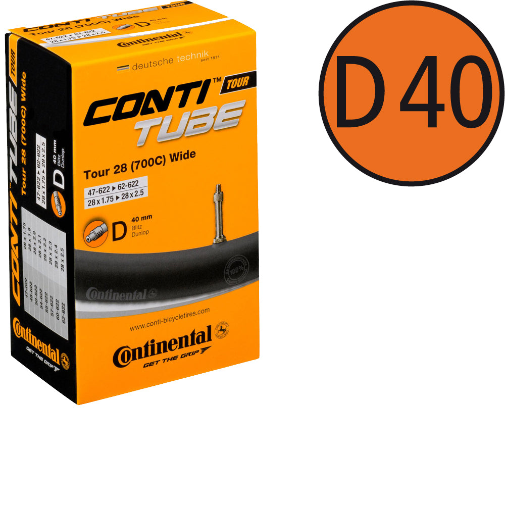 Continental Tour 28 Wide Schlauch mit Dunlopventil 40 mm