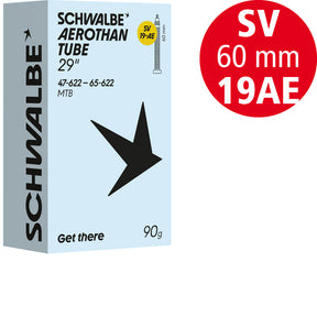 Schwalbe Aerothan Schlauch 29 Zoll, TPU, Nr. 19-AE, 47 bis 65 mm, SV 60 mm