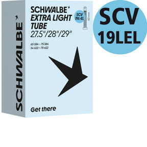 Schwalbe Extralight Schlauch 27,5 bis 29 Zoll, Nr. 19L-EL, 54 bis 75 mm, SCV 40 mm