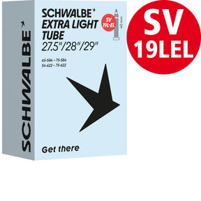 Schwalbe Extralight Schlauch 27,5 bis 29 Zoll, Nr. 19L-EL, 54 bis 75 mm, SV 40 mm