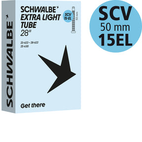 Schwalbe Extralight Schlauch 28 Zoll Rennrad, Nr. 15-EL, 23 bis 28 mm, SCV 50 mm
