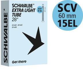 Schwalbe Extralight Schlauch 28 Zoll Rennrad, Nr. 15-EL, 23 bis 28 mm, SCV 60 mm