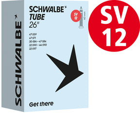 Schwalbe Schlauch 26 Zoll und 650B, Nr. 12, 30 bis 47 mm, SV 40 mm