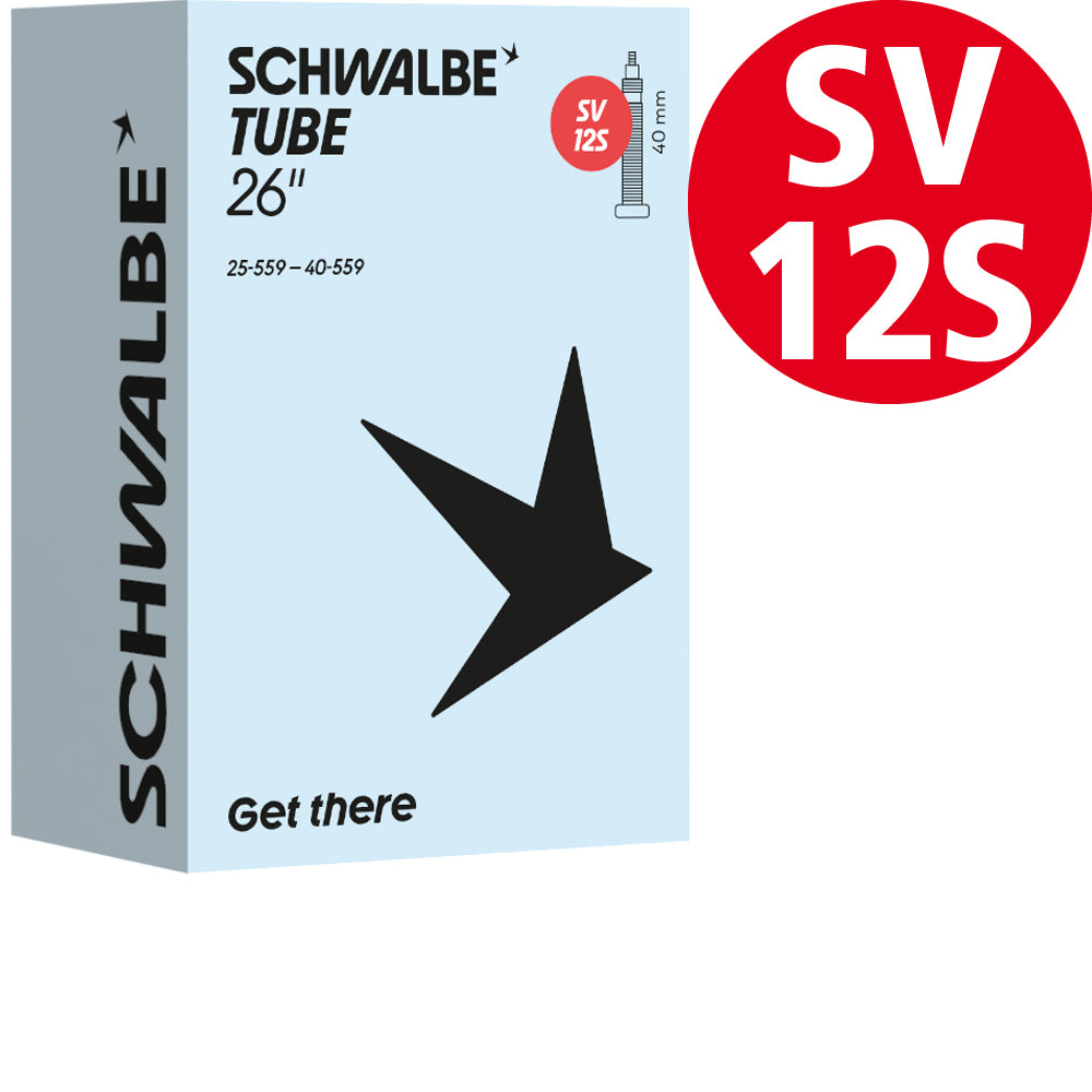 Schwalbe Schlauch 26 Zoll und 650B, Nr. 12S, 25 bis 40 mm, SV 40 mm