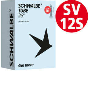 Schwalbe Schlauch 26 Zoll und 650B, Nr. 12S, 25 bis 40 mm, SV 40 mm
