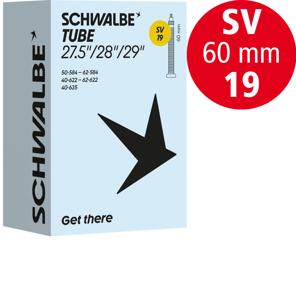 Schwalbe Schlauch 27,5 bis 29 Zoll, Nr. 19, 40 bis 62 mm, SV 60 mm, für Bosch-Magnet