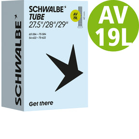 Schwalbe Schlauch 27,5 bis 29 Zoll, Nr. 19L, 54 bis 75 mm, AV 40 mm