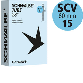 Schwalbe Schlauch 28 Zoll Rennrad, Nr. 15, 23 bis 30 mm, SCV 60 mm