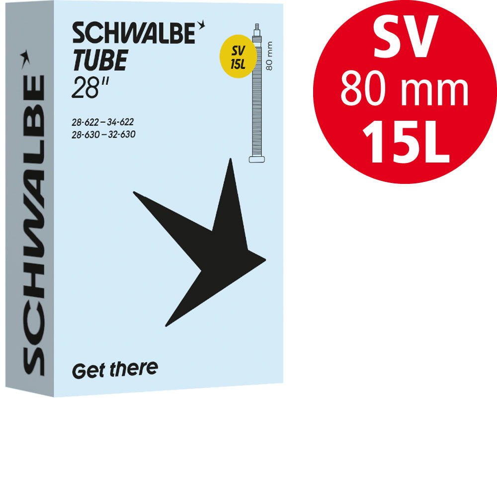 Schwalbe Schlauch 28 Zoll Rennrad, Nr. 15L, 28 bis 34 mm, SV 80 mm